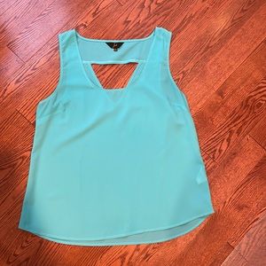 Jack turquoise tank top with cut out back